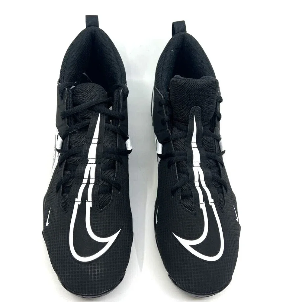 Nike Alpha Menace 3 Shark Football Cleats Mens 12.5 Black White New‎ Fastflex